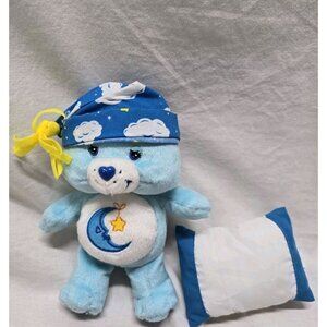 Care Bears Bedtime Bear Blue Plush With Nightcap And Pillow